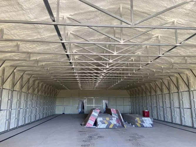 spray foam Pole Barn by First Class insulation